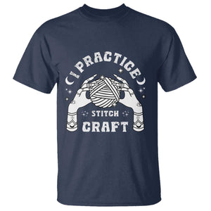 Witch Crochet T Shirt I Practice Stitch Craft TS09 Navy Print Your Wear