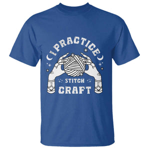 Witch Crochet T Shirt I Practice Stitch Craft TS09 Royal Blue Print Your Wear