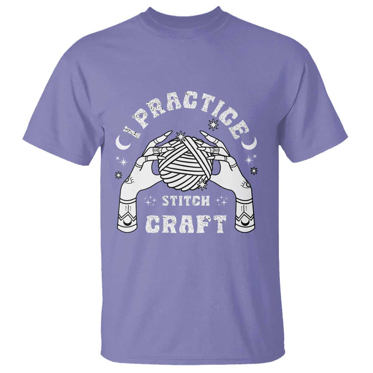 Witch Crochet T Shirt I Practice Stitch Craft TS09 Violet Print Your Wear