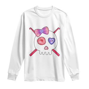Cute Skull Crochet Knitting Long Sleeve Shirt TS09 White Print Your Wear