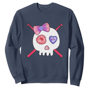 Cute Skull Crochet Knitting Sweatshirt TS09 Navy Print Your Wear