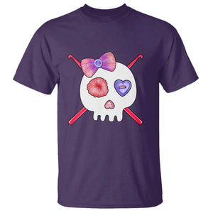 Cute Skull Crochet Knitting T Shirt TS09 Purple Print Your Wear