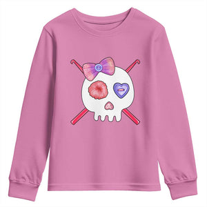 Cute Skull Crochet Knitting Youth Sweatshirt TS09 Azalea Print Your Wear