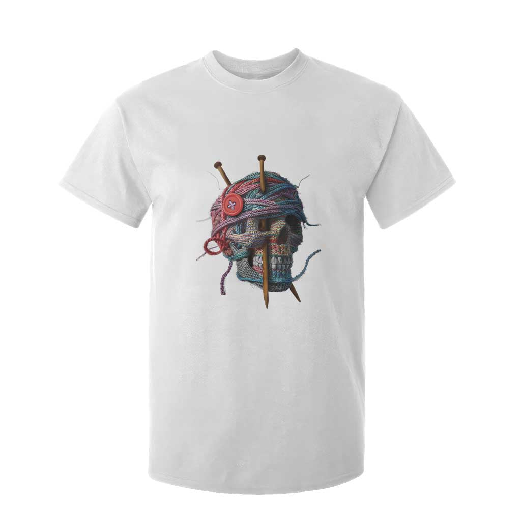 Funny Crochet T Shirt For Kid Yard Skull Halloween Knitting TS09 White Print Your Wear