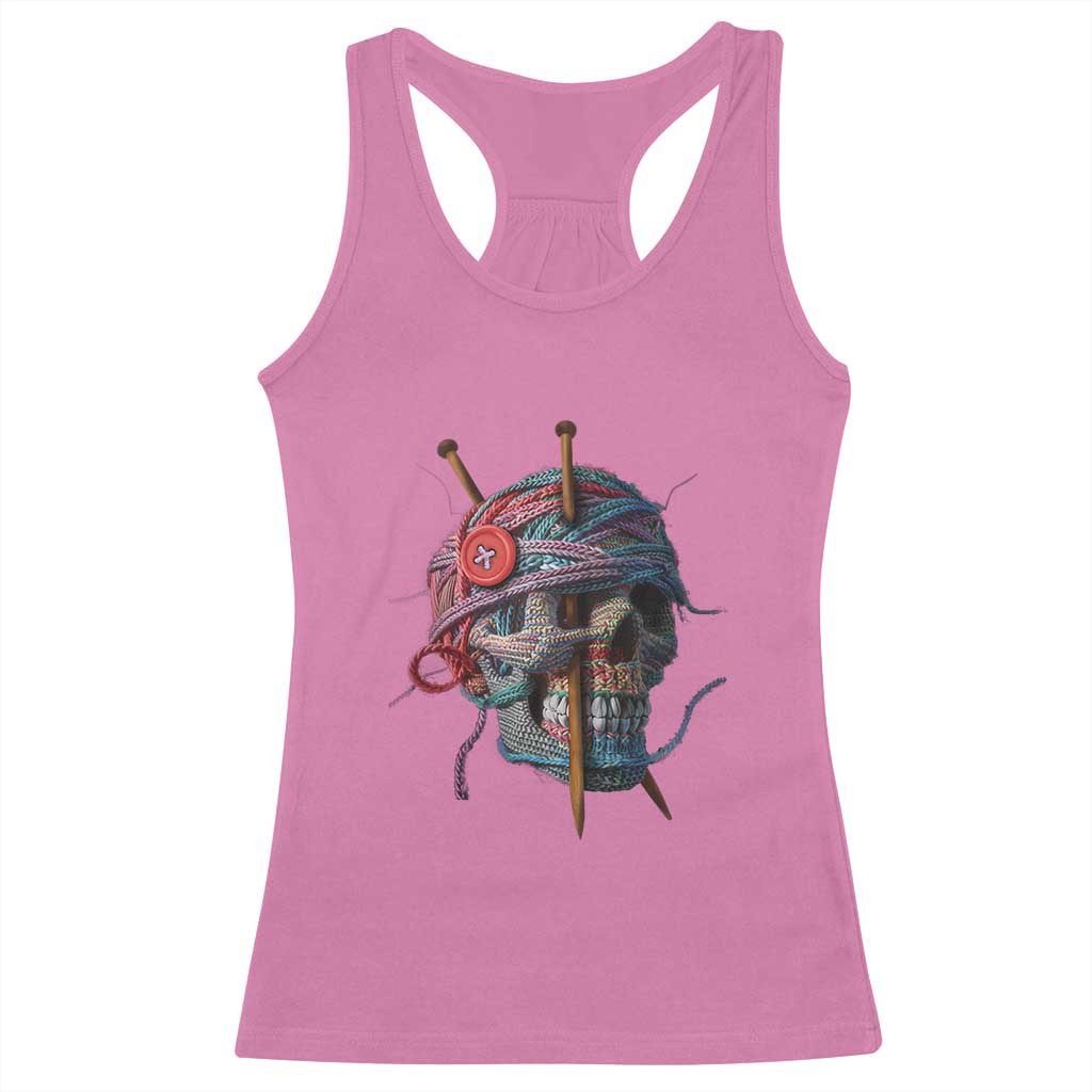 Funny Crochet Racerback Tank Top Yard Skull Halloween Knitting TS09 Azalea Print Your Wear