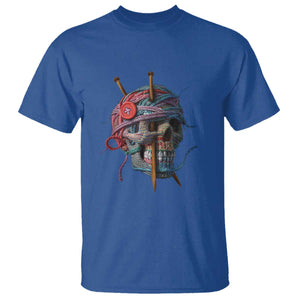 Funny Crochet T Shirt Yard Skull Halloween Knitting TS09 Royal Blue Print Your Wear