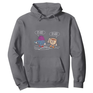 Funny Crochet Coffee Lover Hoodie She Loves Me More TS09 Charcoal Print Your Wear