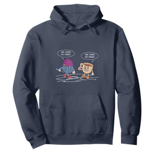 Funny Crochet Coffee Lover Hoodie She Loves Me More TS09 Navy Print Your Wear