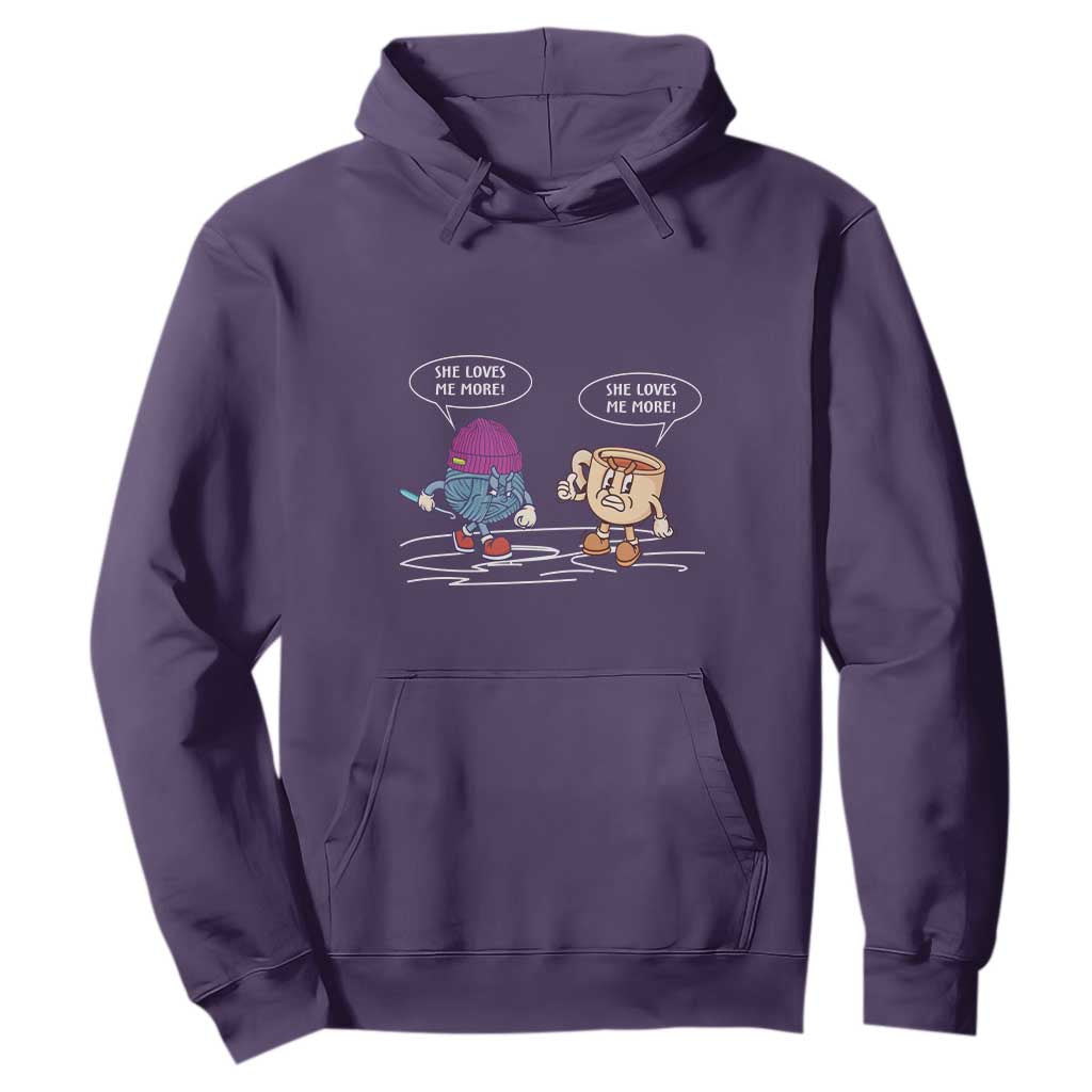 Funny Crochet Coffee Lover Hoodie She Loves Me More TS09 Purple Print Your Wear