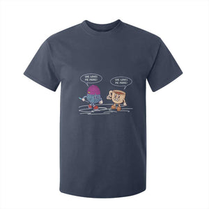 Funny Crochet Coffee Lover T Shirt For Kid She Loves Me More TS09 Navy Print Your Wear