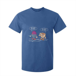 Funny Crochet Coffee Lover T Shirt For Kid She Loves Me More TS09 Royal Blue Print Your Wear