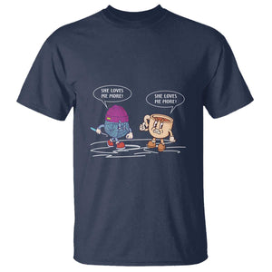Funny Crochet Coffee Lover T Shirt She Loves Me More TS09 Navy Print Your Wear