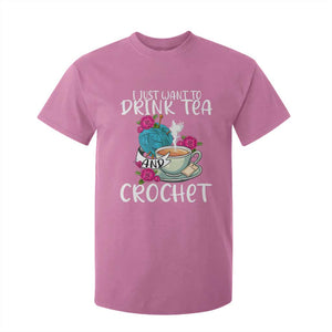 Just Want To Drink Tea And Crochet T Shirt For Kid TS09 Azalea Print Your Wear