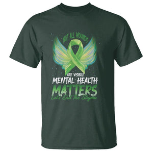 Mental Health Awareness T Shirt Not All Wounds Are Visible Let's End The Stigma TS09 Dark Forest Green Printyourwear