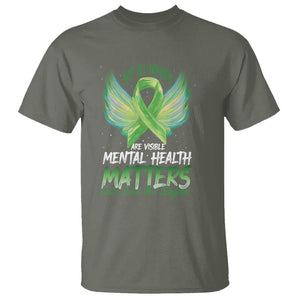 Mental Health Awareness T Shirt Not All Wounds Are Visible Let's End The Stigma TS09 Military Green Printyourwear