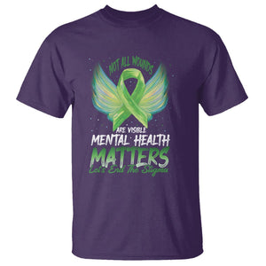 Mental Health Awareness T Shirt Not All Wounds Are Visible Let's End The Stigma TS09 Purple Printyourwear