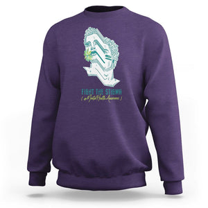 Mental Health Awareness Sweatshirt Fight The Stigma Aesthetic TS09 Purple Printyourwear