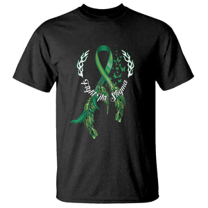 Mental Health Awareness T Shirt Fight The Stigma Butterfly Green Ribbon TS09 Black Printyourwear