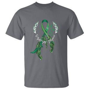 Mental Health Awareness T Shirt Fight The Stigma Butterfly Green Ribbon TS09 Charcoal Printyourwear