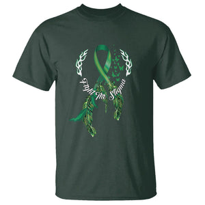 Mental Health Awareness T Shirt Fight The Stigma Butterfly Green Ribbon TS09 Dark Forest Green Printyourwear