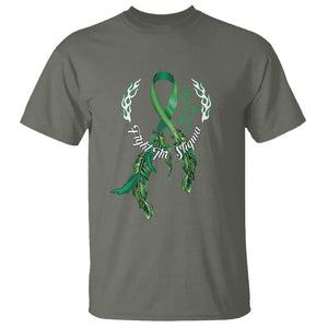 Mental Health Awareness T Shirt Fight The Stigma Butterfly Green Ribbon TS09 Military Green Printyourwear