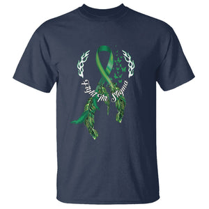 Mental Health Awareness T Shirt Fight The Stigma Butterfly Green Ribbon TS09 Navy Printyourwear