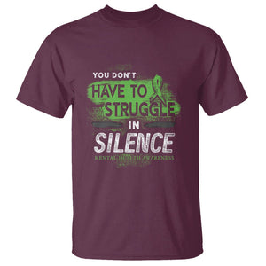 Mental Health Awareness T Shirt You Don't Have To Struggle In Silence TS09 Maroon Printyourwear