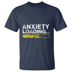 Mental Health Awareness Anxiety Loading T Shirt TS09 Navy Printyourwear