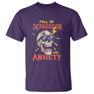 Mental Health Awareness T Shirt Full Of Depression And Anxiety Skull TS09 Purple Print Your Wear