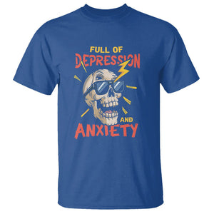 Mental Health Awareness T Shirt Full Of Depression And Anxiety Skull TS09 Royal Blue Print Your Wear