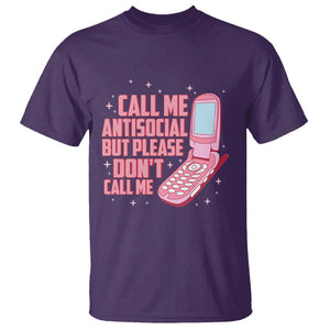 Introvert T Shirt Call Me Antisocial But Please Don't Call Me TS09 Purple Printyourwear