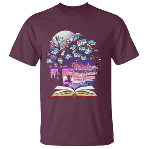 Introvert Book Lover T Shirt Books Helping Introverts Avoid Conversation TS09 Maroon Printyourwear