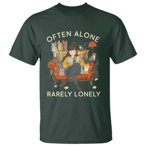 Introvert T Shirt Often Alone Rarely Lonely TS09 Dark Forest Green Printyourwear