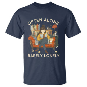 Introvert T Shirt Often Alone Rarely Lonely TS09 Navy Printyourwear