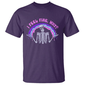 Overthinking T Shirt I Feel Fine Why Funny Skeleton TS09 Purple Printyourwear