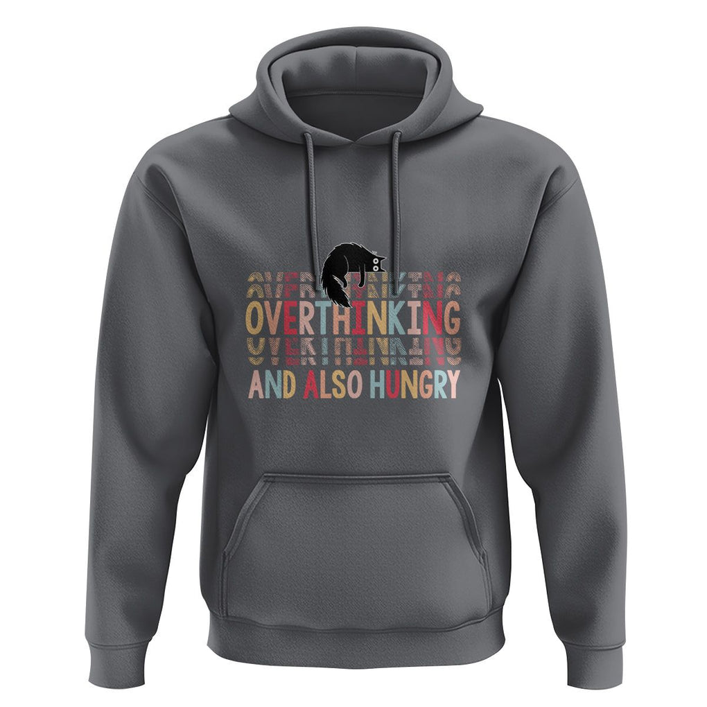 Overthinking And Also Hungry Cute Cat Hoodie TS09 Charcoal Printyourwear