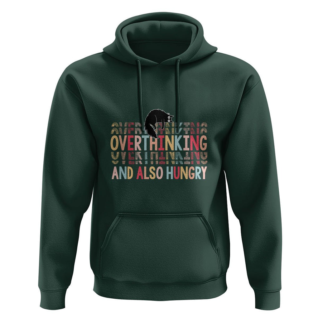 Overthinking And Also Hungry Cute Cat Hoodie TS09 Dark Forest Green Printyourwear