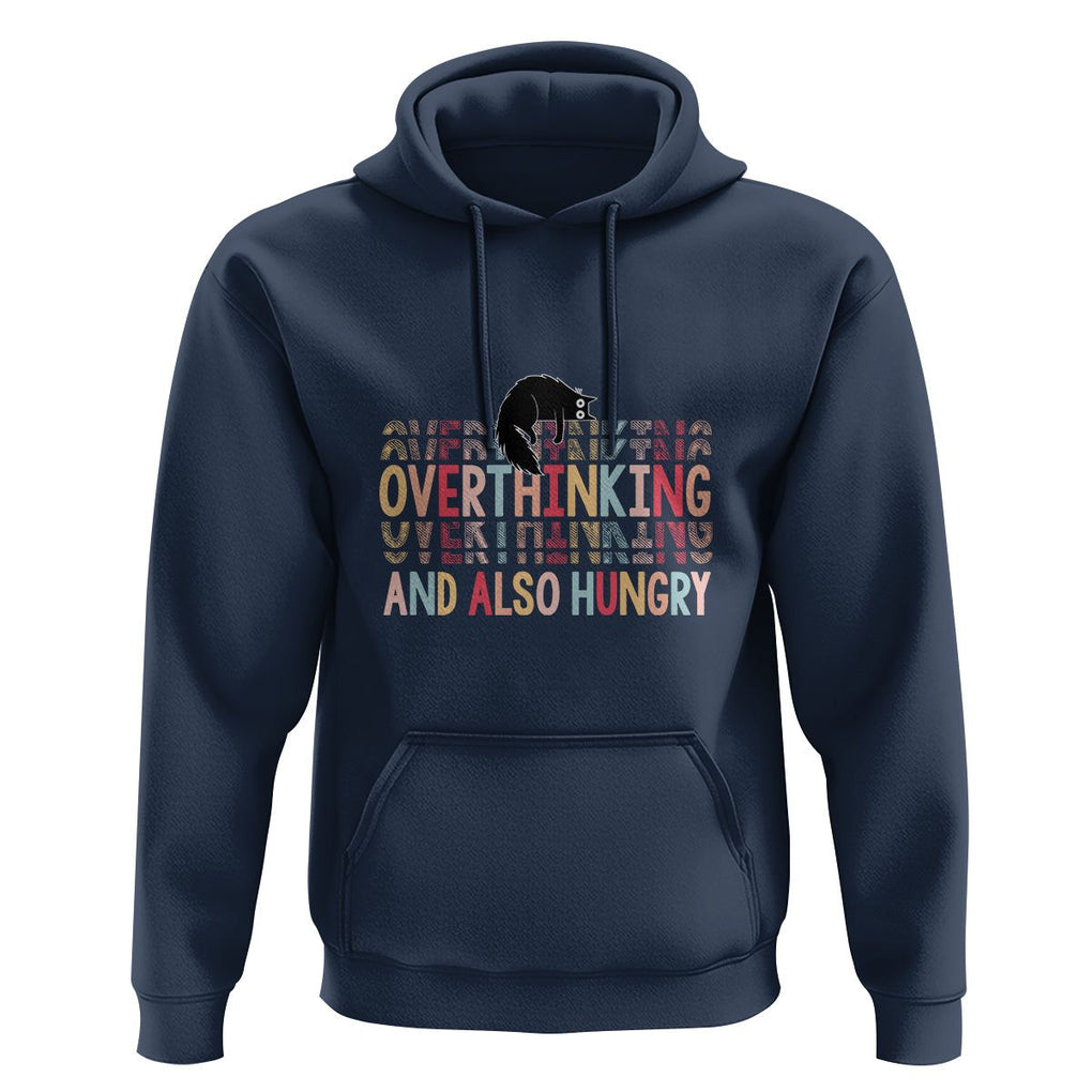 Overthinking And Also Hungry Cute Cat Hoodie TS09 Navy Printyourwear