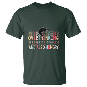 Overthinking And Also Hungry Cute Cat T Shirt TS09 Dark Forest Green Printyourwear