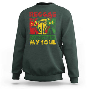 Reggae Is A Rythm Of My Soul Jamaica Music Sweatshirt TS09 Dark Forest Green Print Your Wear