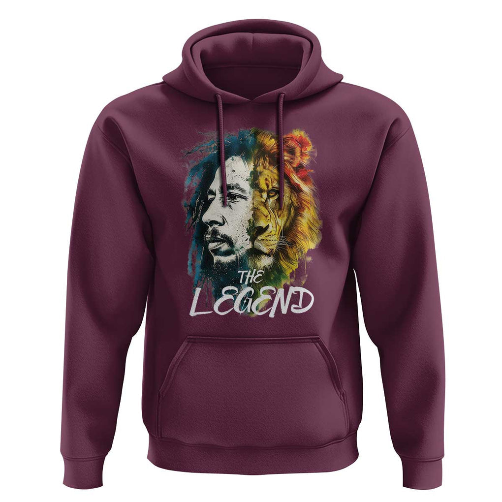 Legend Bob Lion Reggae Jamaica Music Hoodie TS09 Maroon Print Your Wear
