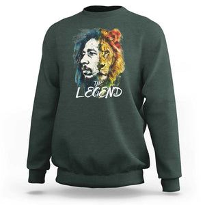 Legend Bob Lion Reggae Jamaica Music Sweatshirt TS09 Dark Forest Green Print Your Wear