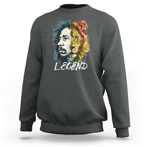 Legend Bob Lion Reggae Jamaica Music Sweatshirt TS09 Dark Heather Print Your Wear