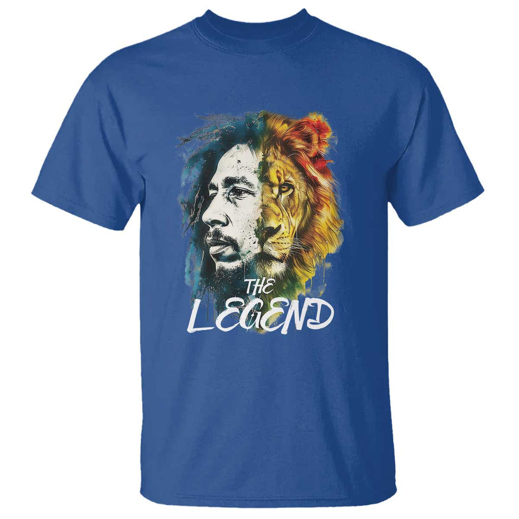 Legend Bob Lion Reggae Jamaica Music T Shirt TS09 Royal Blue Print Your Wear