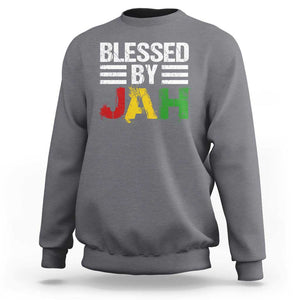 Blessed By Jah Jamaican Rastafari Rasta Sweatshirt TS09 Charcoal Print Your Wear