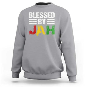 Blessed By Jah Jamaican Rastafari Rasta Sweatshirt TS09 Sport Gray Print Your Wear