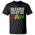 Blessed By Jah Jamaican Rastafari Rasta T Shirt TS09 Black Print Your Wear