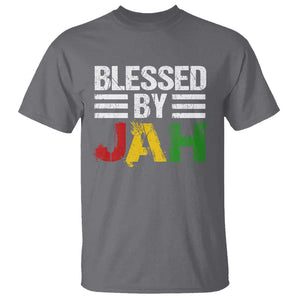 Blessed By Jah Jamaican Rastafari Rasta T Shirt TS09 Charcoal Print Your Wear