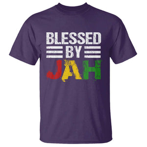 Blessed By Jah Jamaican Rastafari Rasta T Shirt TS09 Purple Print Your Wear