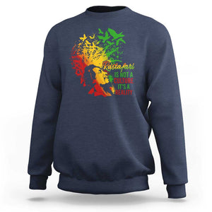 Rasta Legend Bob Sweatshirt Rastafari Is Not A Culture It's A Reality Jamaica Jamaican TS09 Navy Print Your Wear